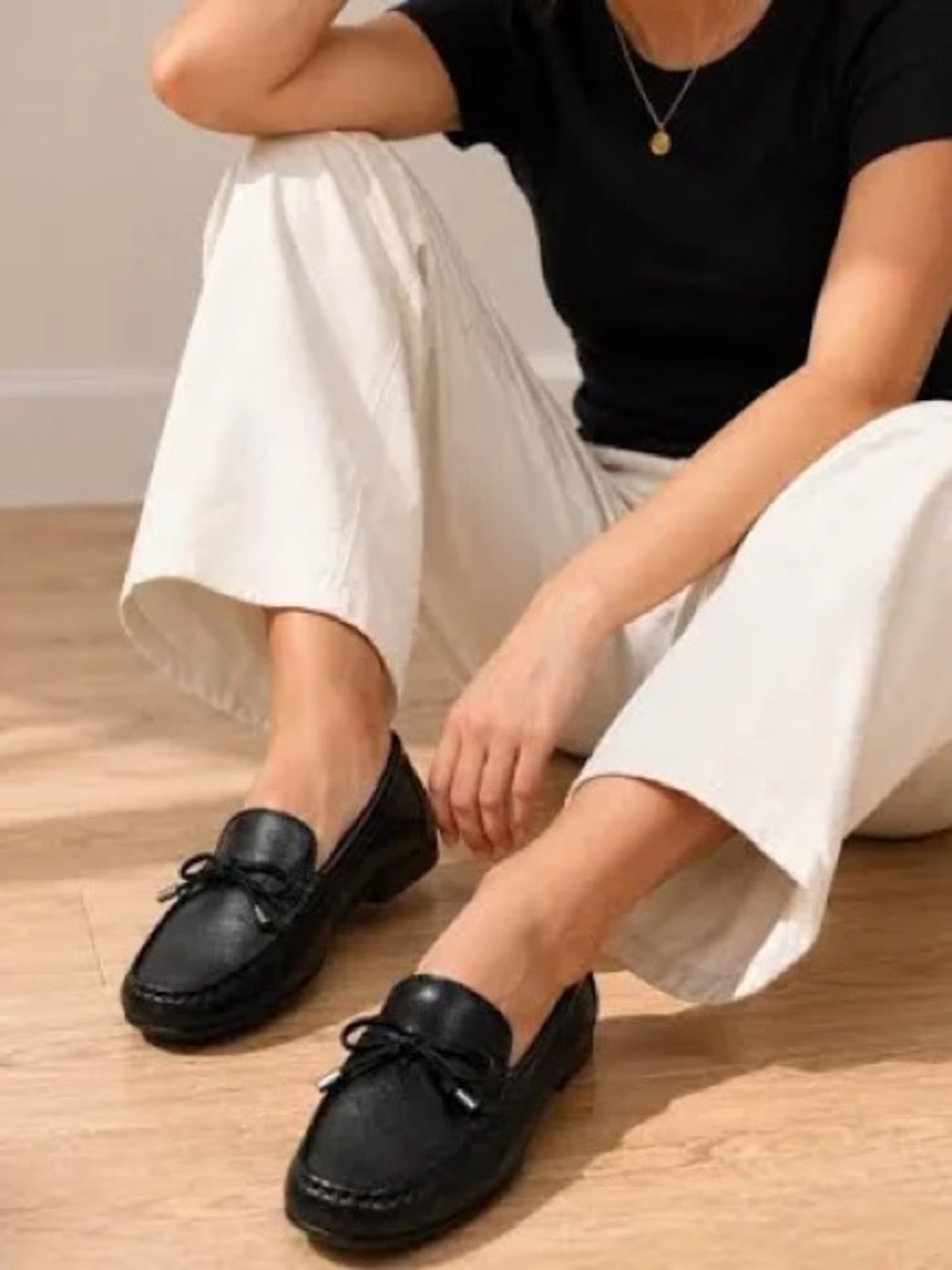 Michael Kors black leather Sutton Moccasins shoes